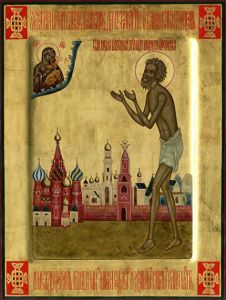 Рукописная икона Василий Блаженный