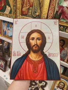 Рукописная икона Спаситель 82 