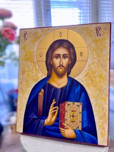 Рукописная икона Спас Вседержитель под старину 69
