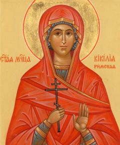Рукописная икона Кикилия (Цецилия) Римская