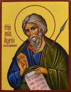 Рукописная икона Андрей Первозванный 19
