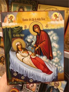 Рукописная икона Явление Креста святой Нине