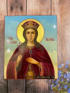 Рукописная икона великомученица Екатерина масло