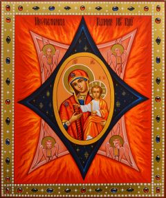 Рукописная икона Неопалимая Купина 22 (Размер 17*21 см)
