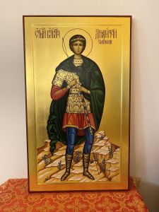 Рукописная икона Дмитрий Солунский храмовая 9