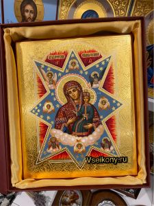 Рукописная икона Неопалимая Купина 24 (Размер 21*25 см)