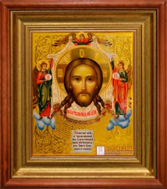 Рукописная икона Спас Нерукотворный с Ангелами 54 (Размер 22*28 см)