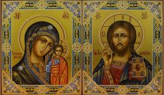 Рукописная венчальная пара с резьбой и золотом 40
