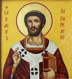 Рукописная икона Климент папа Римский