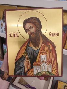 Рукописная икона Елисей Пророк