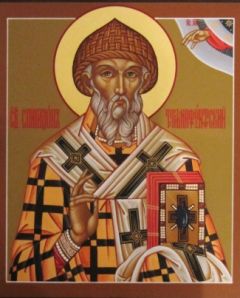 Рукописная икона Спиридон Тримифунтский