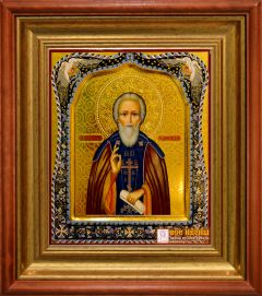 Рукописная икона Сергий Радонежский №16 (Размер 27х31 см)