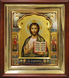 Рукописная икона Спас Вседержитель с Предстоящими №127 (Размер 27х31 см)