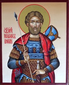 Рукописная икона Иоанн Воин