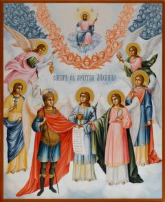 Рукописная икона Собор Архистратига Михаила