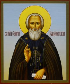 Рукописная икона Сергий Радонежский 12