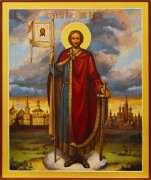 Рукописная икона Александр Невский 27 