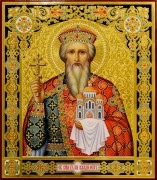 Рукописная икона Владимир Равноапостольный 17 (Размер 27*31 см)