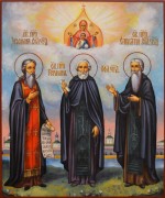 Рукописная икона Зосима, Савватий и Герман Соловецкие