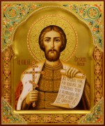 Рукописная икона Александр Невский 64 