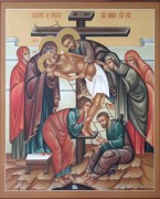 Рукописная икона Снятие с креста