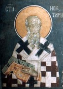 Рукописная икона Нектарий Константинопольский