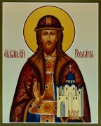 Рукописная икона Роман князь Рязанский