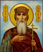 Рукописная икона Владимир равноапостольный масло (Размер 21*25 см)
